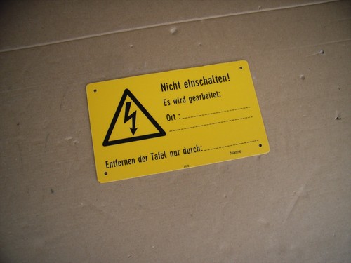 Warnschild nicht einschalten - nicht,