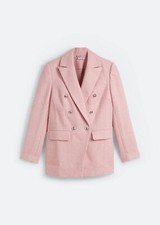 Neu Bouclé Blazer Gr. 38 Hellrosa Damenblazer Langarm Sakko Jacke