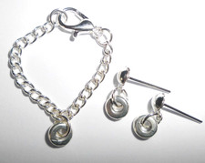 %***Barbie Schmuck*Halskette ca.7cm*Ohrring/Stecker*Silberfarben***%