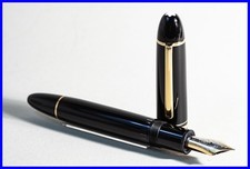 1980s MONTBLANC MEISTERSTÜCK 149 Kolbenfüller Schwarz & Gold mit M 14k Feder