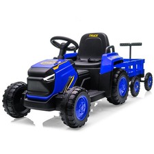 12V Elektro Traktor für Kinder, Aufsitztraktor mit Fernbedienung, LED & Musik