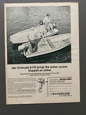 Evinrude 6 PS Bootsmotor Außenbord Motor Boot 1970 Vintage Ad Werbung Reklame