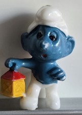 Nachtwächter Schlumpf mit Laterne 1983/ 84. Variante Ohne Weiß In den Augen. Top