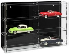 SORA Modellautovitrine 1:18 mit schwarzer Rückwand für 6 Modellautos