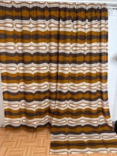 2 Vintage 70er Panton Space Age Stoff Gardine Vorhang Stores Retro Psychedelisch