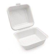 6" Bagasse Big Burger Boxen