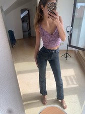 Damen Jeans Straight Leg Grau