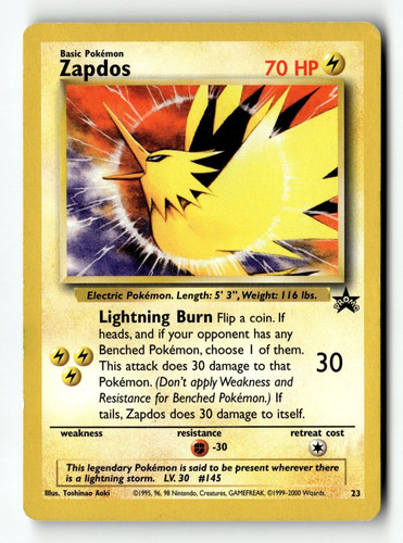 Pokemon karte zapdos promo - pokemon,