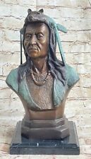 Indianer Krieger Chief Bronze Büste Skulptur Statue Figur