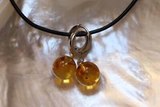 Exclusive Bernstein - Klapp Creolen - Gold - Kugel - Sterlingsilber  925 - AMBER