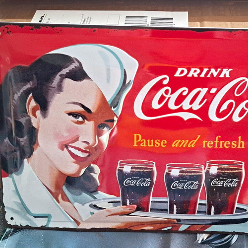 Coca cola metallschild - coca-cola,