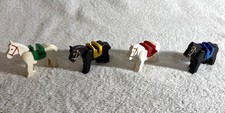 Lego Pferde weiss & schwarz mit Sattel Ritter 80er Jahre 4x