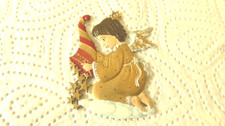 Christbaumbehang/-schmuck Zinnfigur Engel mit Füllhorn beids.handbem.  neuwertig