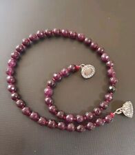 Granat Edelstein Kette Halskette Weinrot  48cm Magnet Verschluss , Unikat