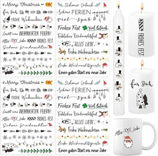 4x Kerzen Tattoos Folie Weihnachten Rub On Sticker Verzieren Stabkerzen Tasse