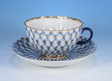 Lomonosov "Kobaltnetz" Teetasse & Untertasse