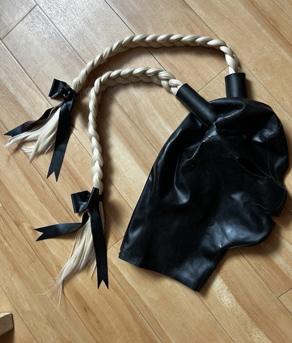 Latex kopfmaske schwarz mit - latex,