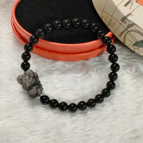 Natur echt obsidian silber