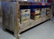 Neuw. Vintage Stil massiv Holz Phonoschrank Kommode Sideboard Schrank 4 Holzbox