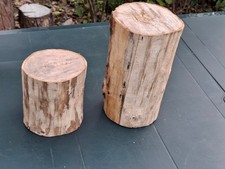 DEKO Baumstamm Holz Klotz KASTANIE 2 Stück Höhe 15 / 25 cm Durchmesser 13 cm