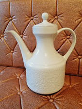 Hutschenreuther Arzberg PETRA uni weiß  reliefiert Kaffeekanne Kanne TOP