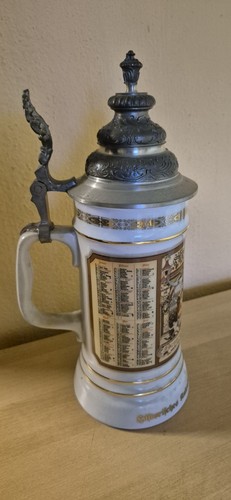 Bierkrug mit zinndeckel - zinndeckel, zinn