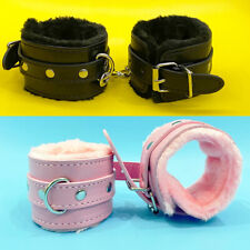 PU Leder Plüsch Handschellen Knöchel Manschette mit Kette Fesseln Rollenspiel