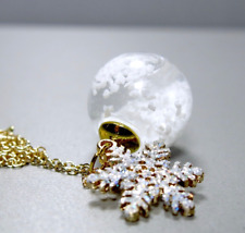 Schneekugel Kette Stern Glitzer winterliches Geschenk Mutter Schwester Freundin