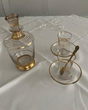 Antik Set(6 Stück)Art Deco Karaffe mit Golddekor (ca.20 cm x 10 cm)+ Türkischen