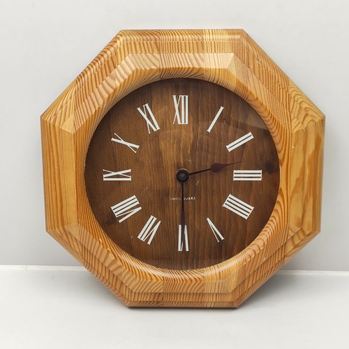 Alte holz wanduhr achteckig - alte,