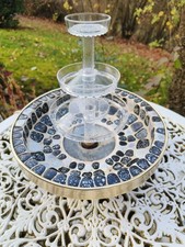 Vintage Zimmerbrunnen, Keramik, 3er  Kaskade, mit Licht, funktioniert, gut erhal