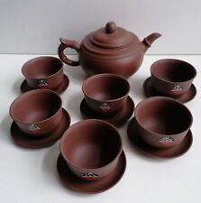 Chinesisches Teeservice für 6 Personen Yixing Ton Teekanne mit Teeschalen