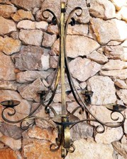 EISEN KERZEN KRONLEUCHTER LÜSTER DECKEN LAMPE antik Barock Empire Louis Seize