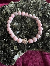 pinkes Andenopal - Armband aus 8 mm Perlen und hübscher Schildkröte – Heilstein