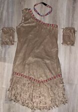 Kostüm IndianerIn Karneval Gr 40/42 beige braun pink blau weiß Haarband Stulpen