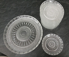 Kristall - Set : 12 Dessert / Kuchenteller Ø 14 cm + Tortenplatte  Ø 30 cm