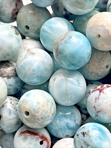 Blaue larimar perlen mit - blaue,