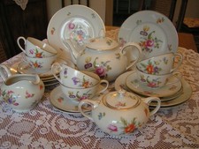 Teeservice Rosenthal Bavaria Balmoral Dt. Blume 6 Pers. Art Deco