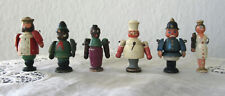 6 ALTE FIGUREN - KÖNIG - AFRIKANER - POLIZIST - KRANKENSCHWESTER - HOLZ - WHW