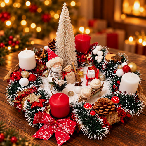 Adventskranz tischdekoration - adventskranz,