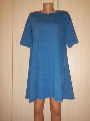 Women cos dress blue cotton - women,