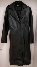 langer schwarzer Echtleder Mantel Matrix Trinity Style Damen Gr. 42 Clothes