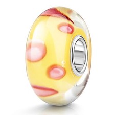 MATERIA Punkte Glas Bead gelb