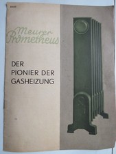 Prospekt, Werbug, Katalog , Meurer  PROMETHEUS Dresden Gasheizung 1938
