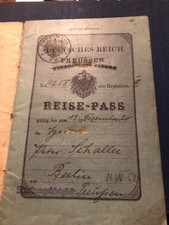 Original Reisepass Preussen ausgestellt 1919 Berlin mit Visum