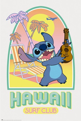 Poster stitch hawaii club surf - stitch,