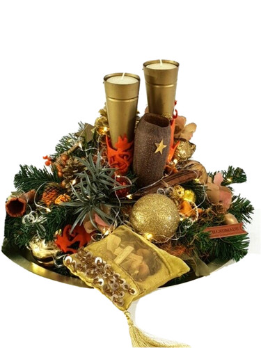 Adventsgesteck rund gold - rund,