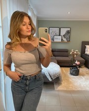 Off shoulder oberteil - off, grau