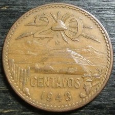 Mexiko  20  Centavos  1943  Sonnenpyramide von Teotihuacán