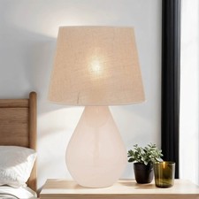 Tischleuchte e27 glas jute - glas,